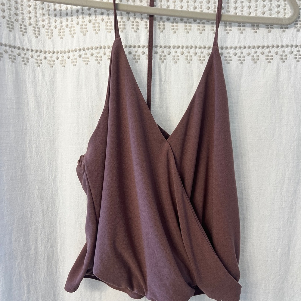 Leith Dusty Rose Mauve Wrap Strappy Tann Top
